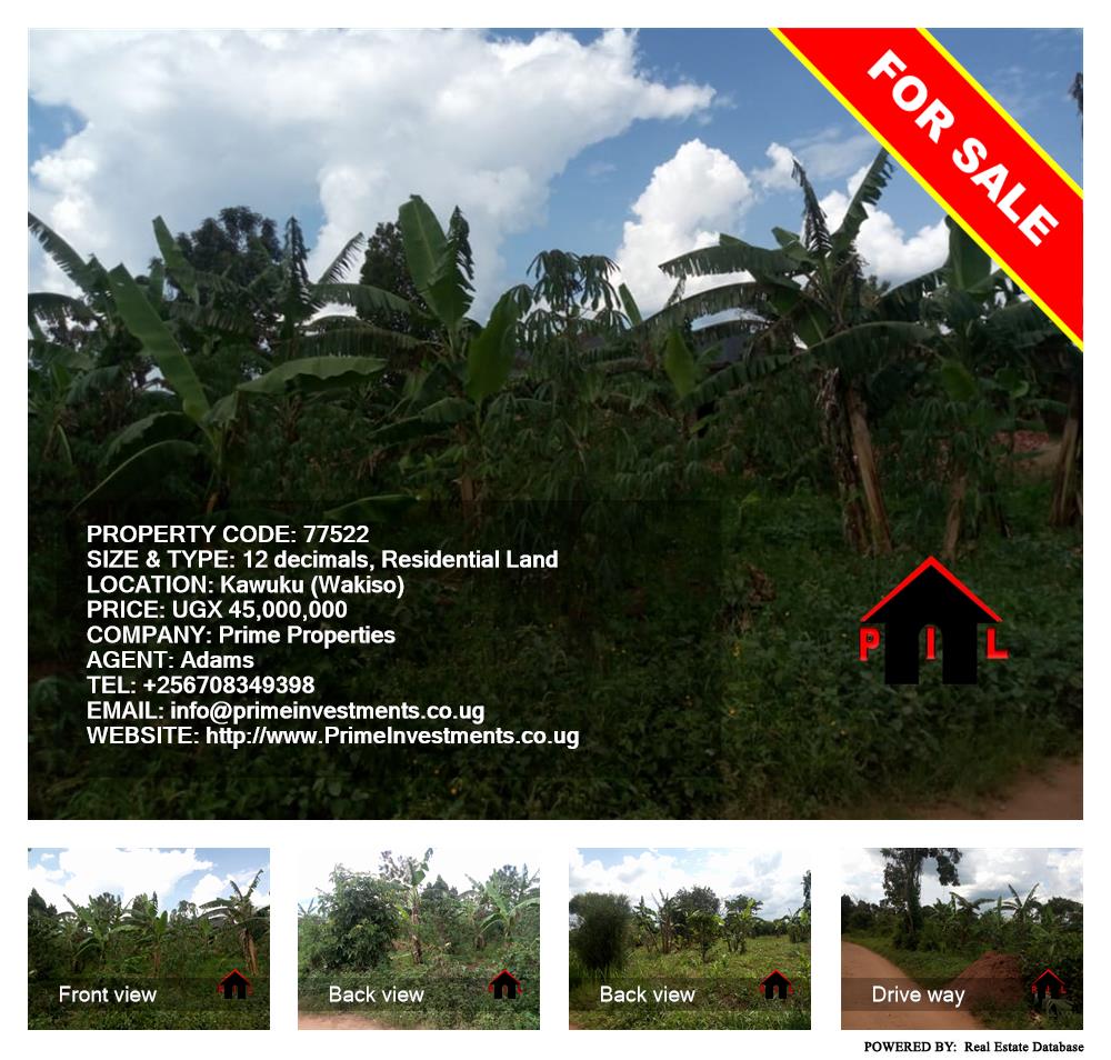 Residential Land  for sale in Kawuku Wakiso Uganda, code: 77522