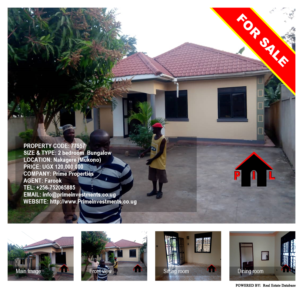 2 bedroom Bungalow  for sale in Nakagere Mukono Uganda, code: 77557