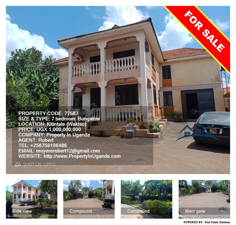 7 bedroom Bungalow  for sale in Kitintale Wakiso Uganda, code: 77587