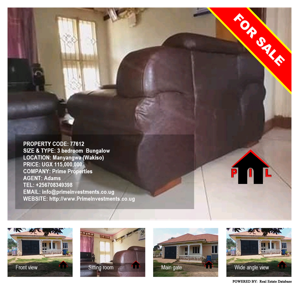 3 bedroom Bungalow  for sale in Manyangwa Wakiso Uganda, code: 77612