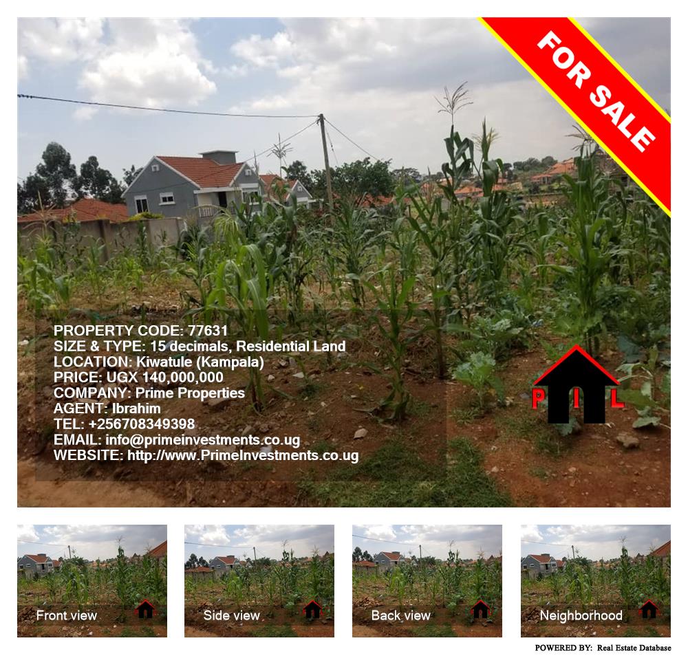 Residential Land  for sale in Kiwaatule Kampala Uganda, code: 77631