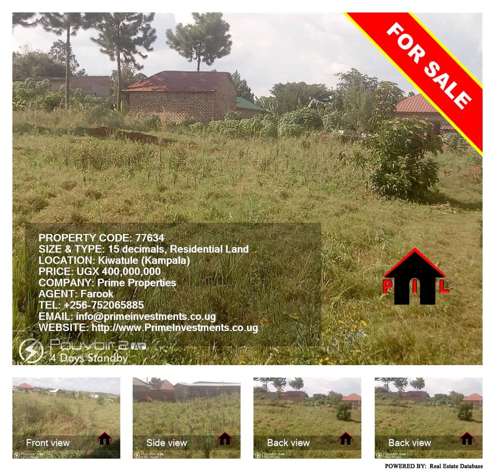 Residential Land  for sale in Kiwaatule Kampala Uganda, code: 77634