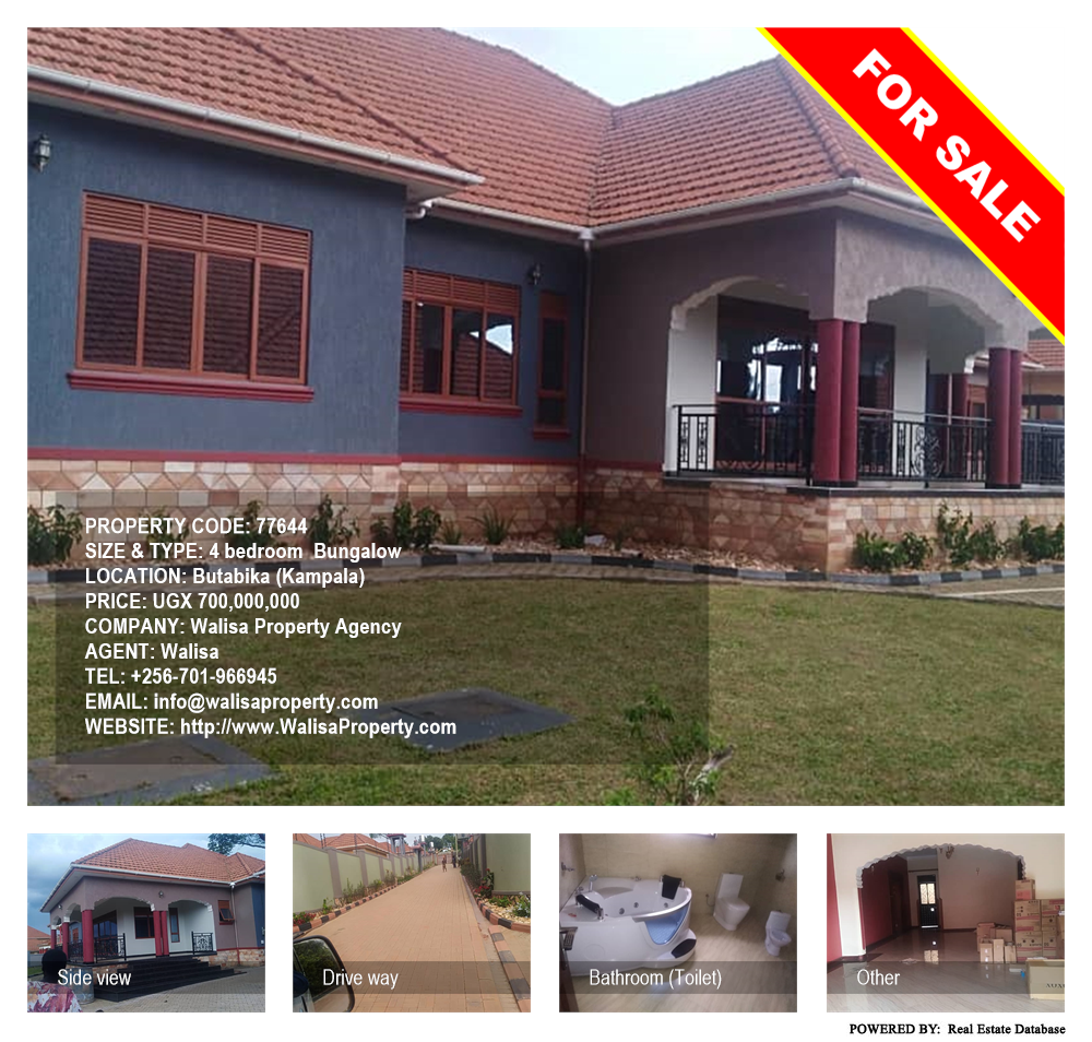 4 bedroom Bungalow  for sale in Butabika Kampala Uganda, code: 77644