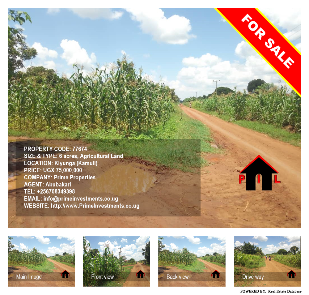 Agricultural Land  for sale in Kiyunga Kamuli Uganda, code: 77674