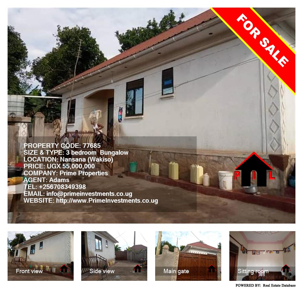 3 bedroom Bungalow  for sale in Nansana Wakiso Uganda, code: 77685
