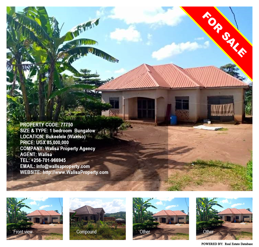 1 bedroom Bungalow  for sale in Bukeelele Wakiso Uganda, code: 77750