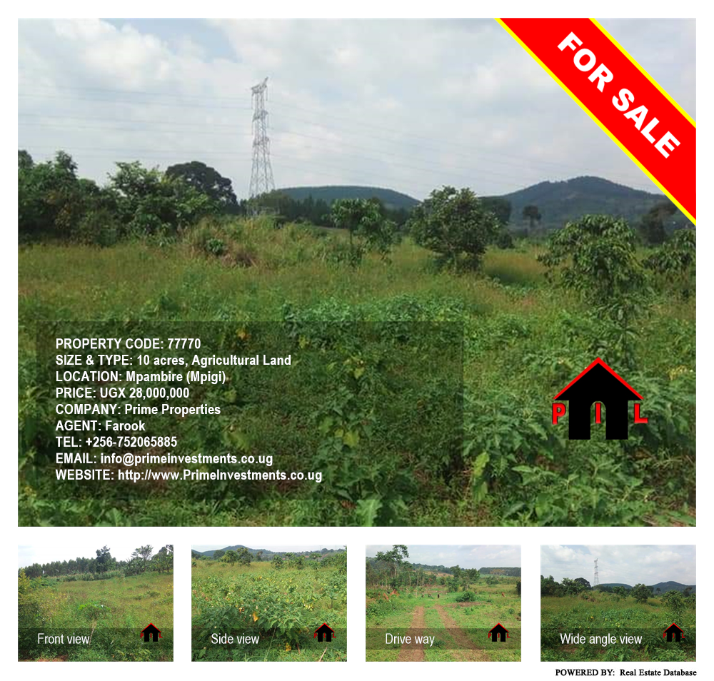 Agricultural Land  for sale in Mpambire Mpigi Uganda, code: 77770