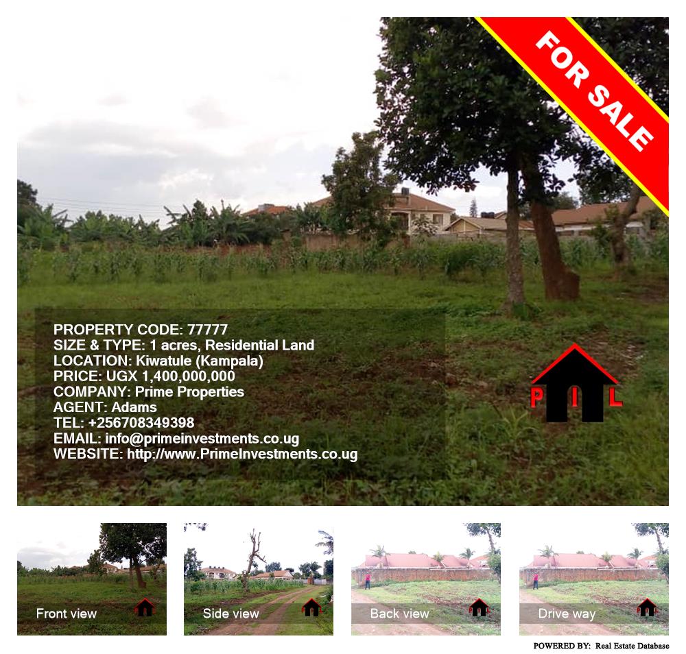 Residential Land  for sale in Kiwaatule Kampala Uganda, code: 77777