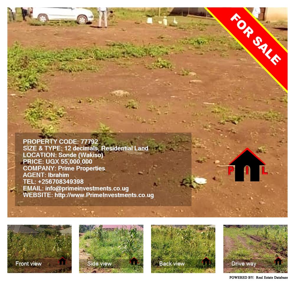 Residential Land  for sale in Sonde Wakiso Uganda, code: 77792