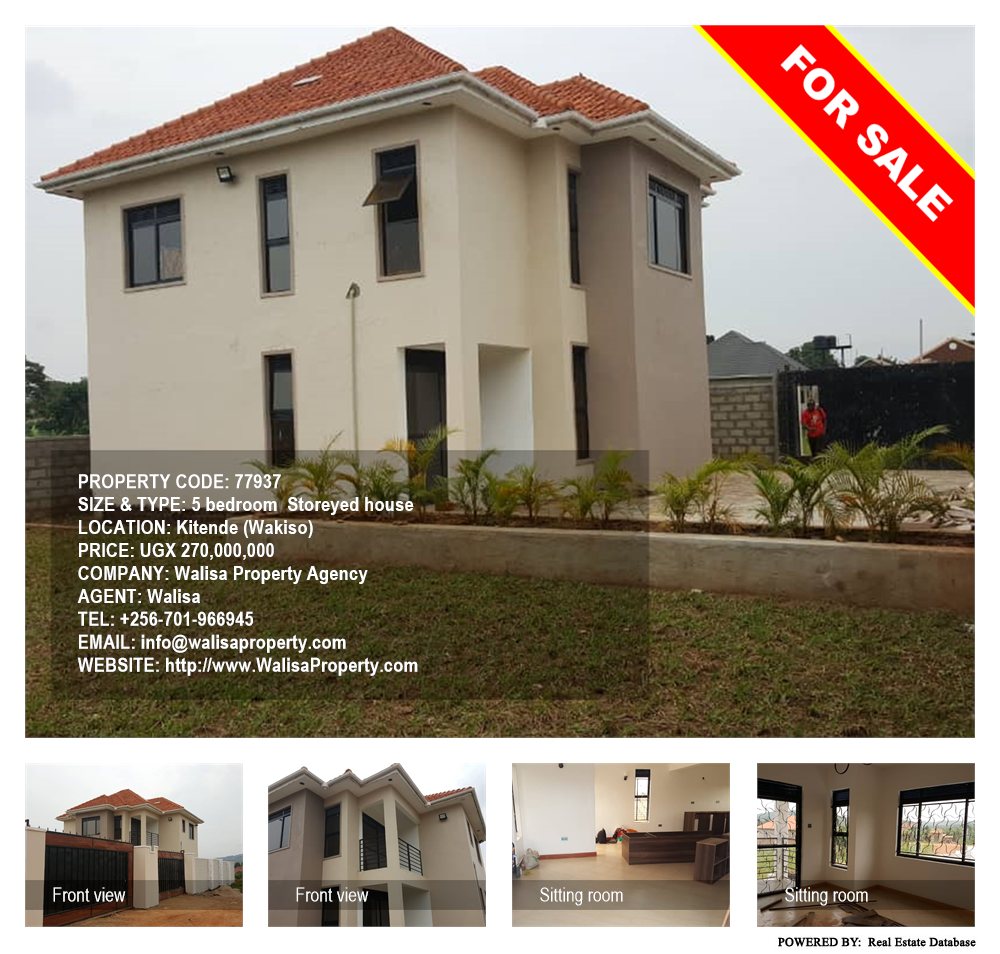 5 bedroom Storeyed house  for sale in Kitende Wakiso Uganda, code: 77937