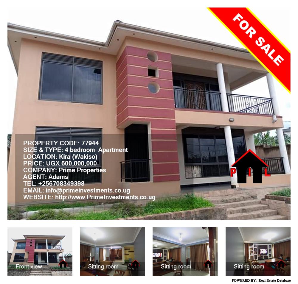 4 bedroom Apartment  for sale in Kira Wakiso Uganda, code: 77944