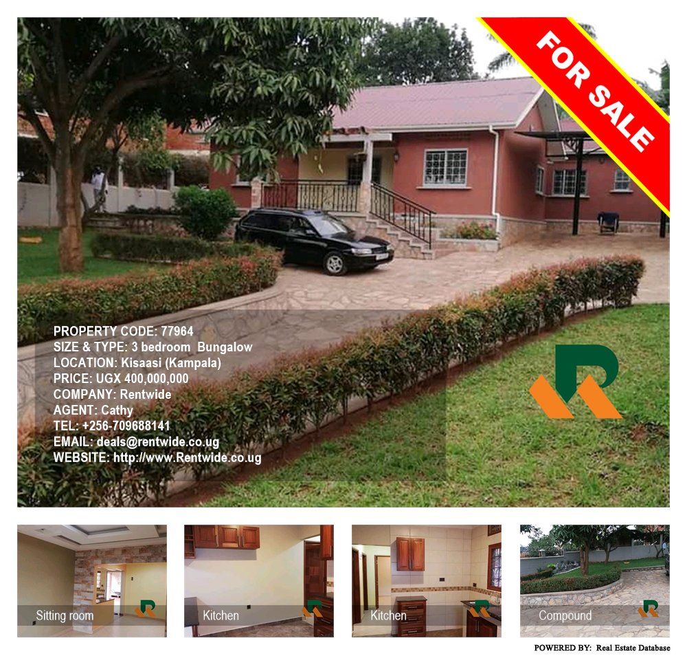 3 bedroom Bungalow  for sale in Kisaasi Kampala Uganda, code: 77964