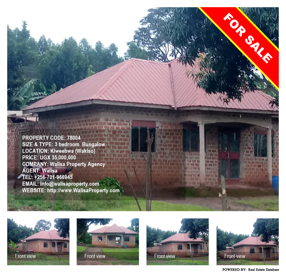 3 bedroom Bungalow  for sale in Kiweebwa Wakiso Uganda, code: 78004