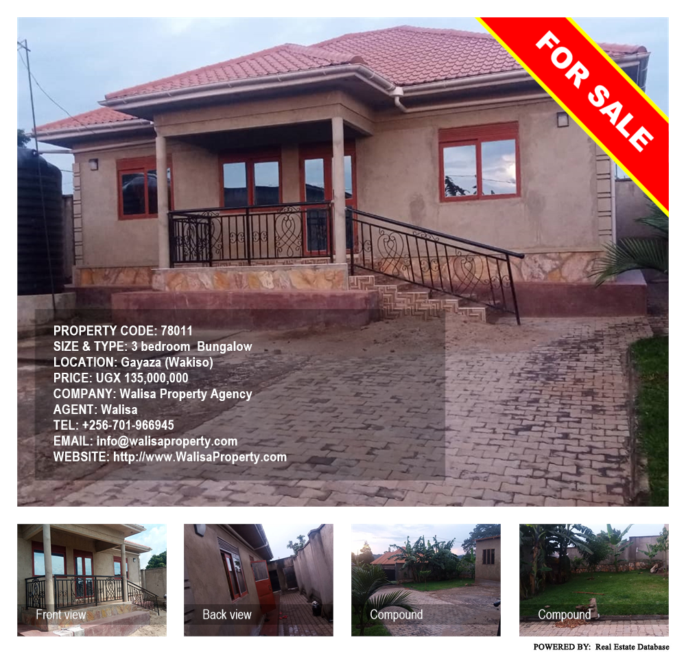 3 bedroom Bungalow  for sale in Gayaza Wakiso Uganda, code: 78011