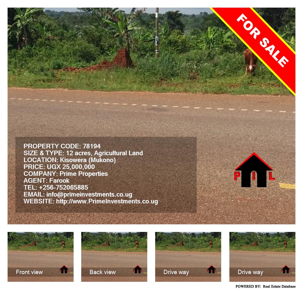 Agricultural Land  for sale in Kisowela Mukono Uganda, code: 78194