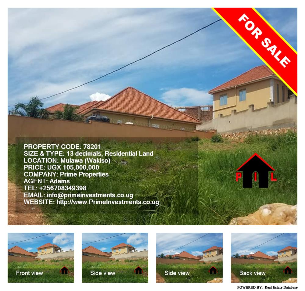 Residential Land  for sale in Mulawa Wakiso Uganda, code: 78201