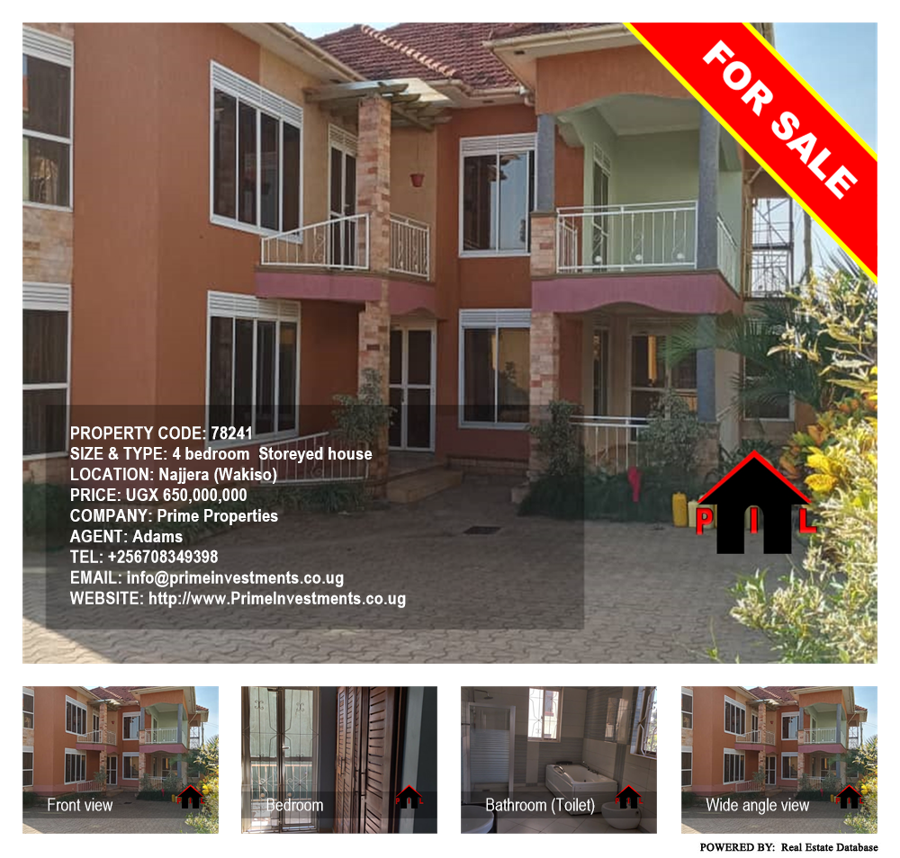 4 bedroom Storeyed house  for sale in Najjera Wakiso Uganda, code: 78241
