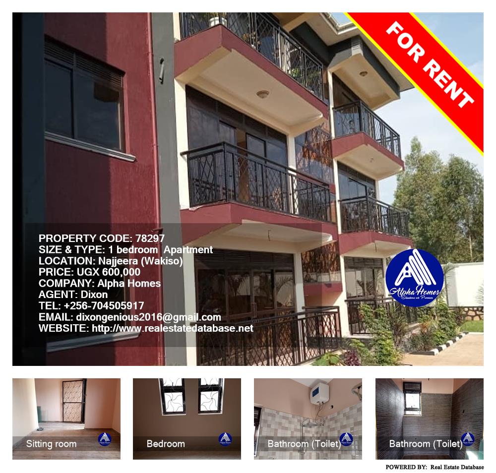 1 bedroom Apartment  for rent in Najjera Wakiso Uganda, code: 78297