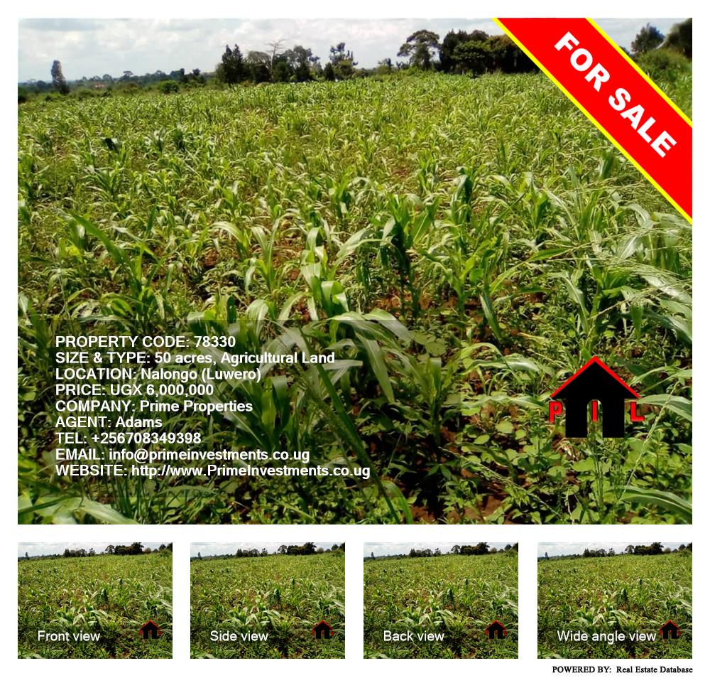 Agricultural Land  for sale in Nalongo Luweero Uganda, code: 78330