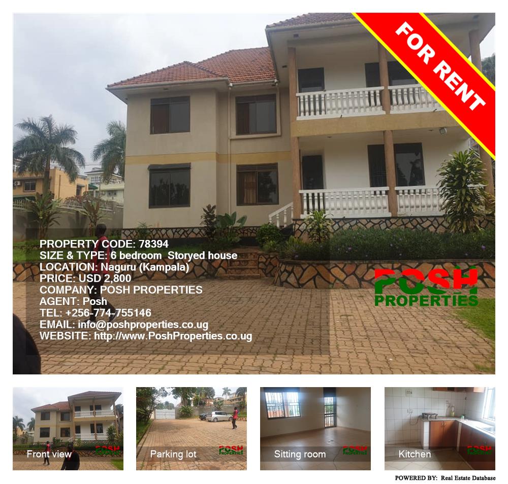 6 bedroom Storeyed house  for rent in Naguru Kampala Uganda, code: 78394