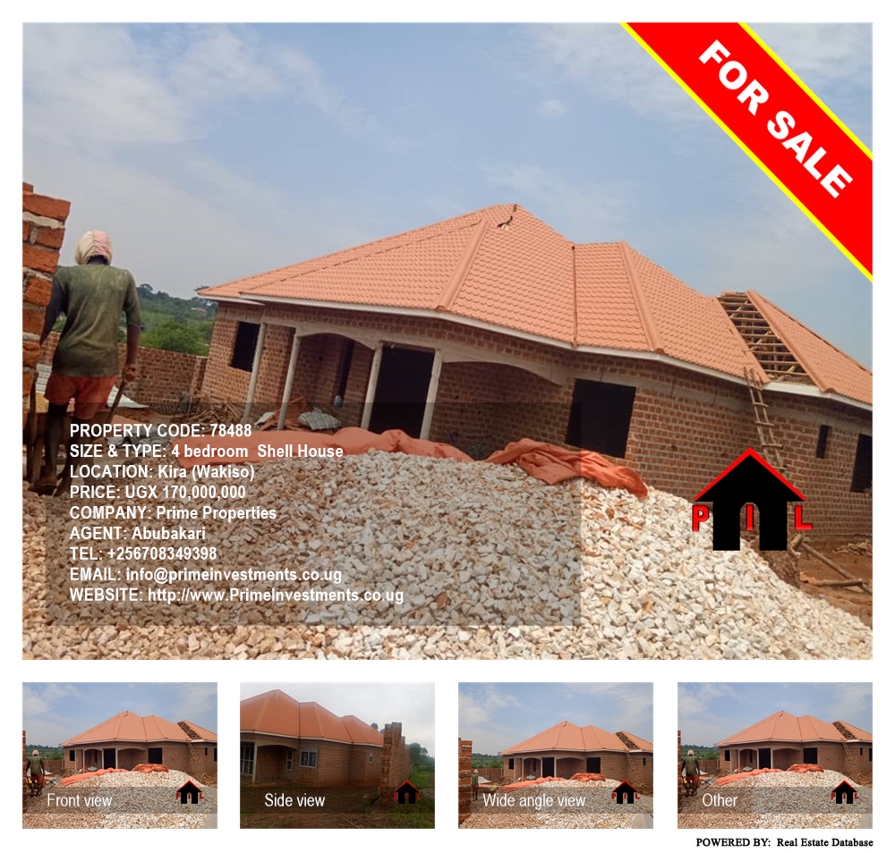 4 bedroom Shell House  for sale in Kira Wakiso Uganda, code: 78488