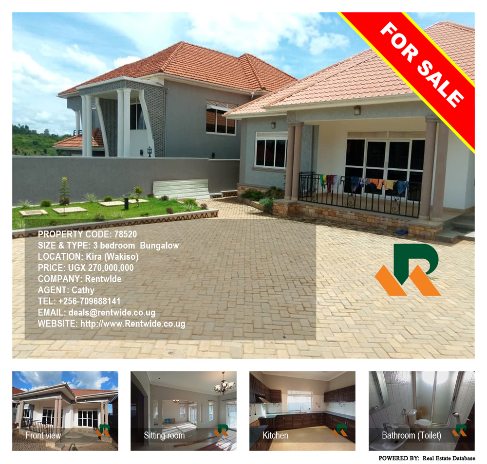 3 bedroom Bungalow  for sale in Kira Wakiso Uganda, code: 78520