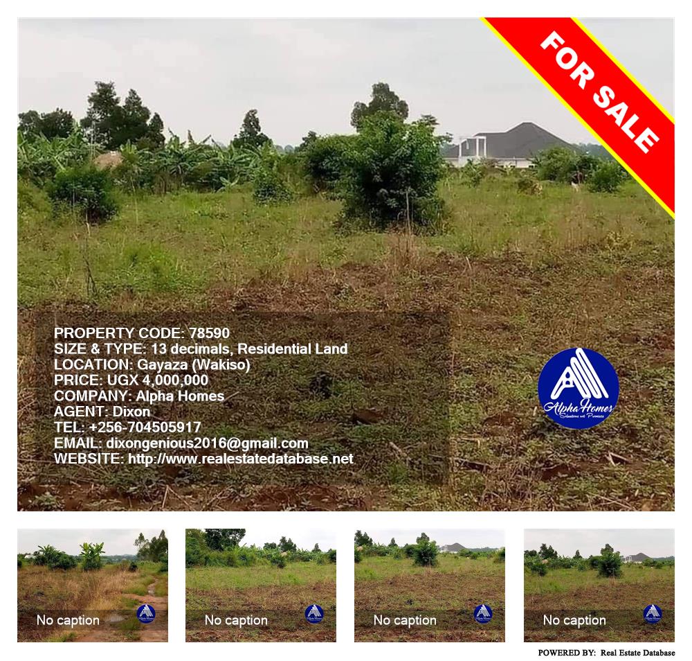 Residential Land  for sale in Gayaza Wakiso Uganda, code: 78590