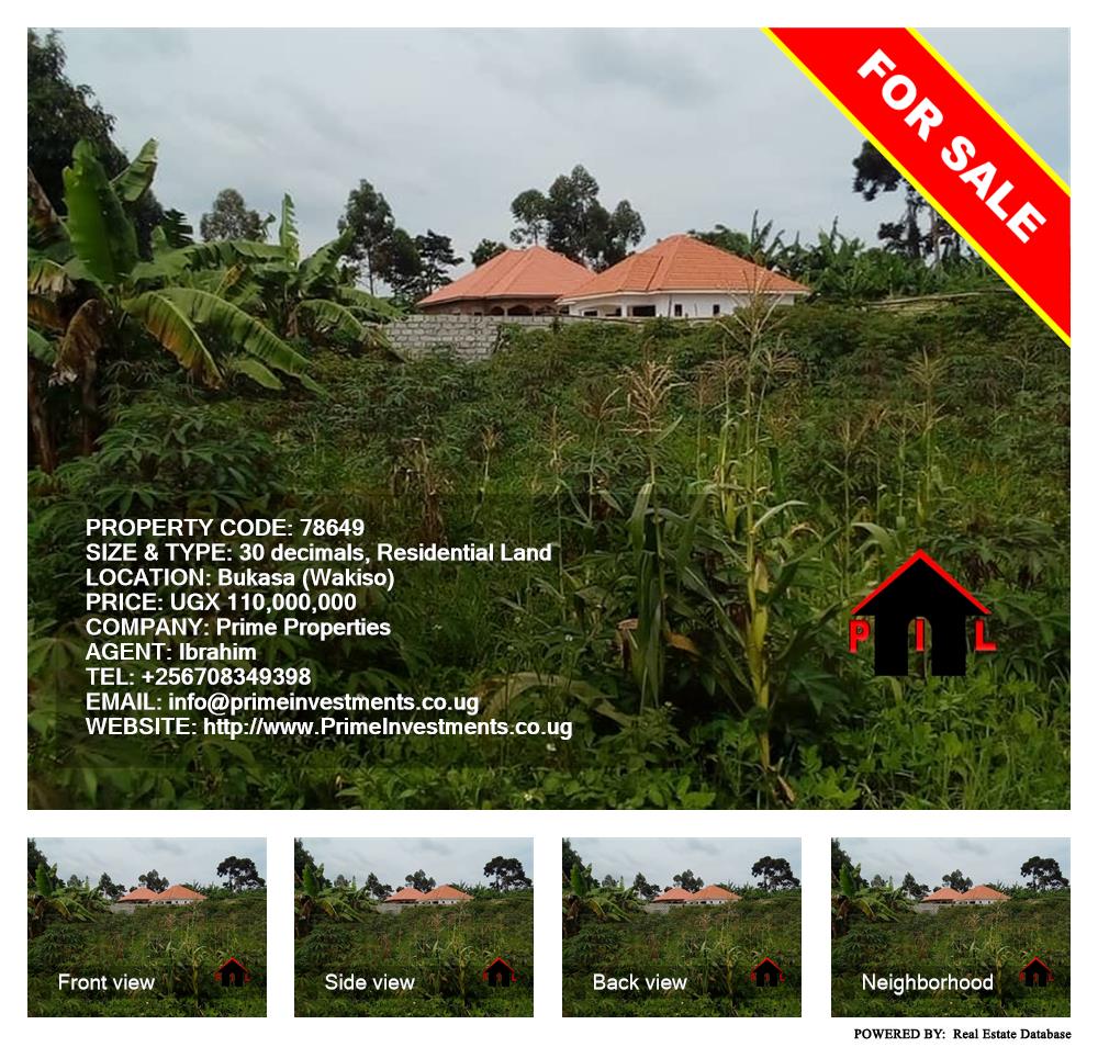 Residential Land  for sale in Bukasa Wakiso Uganda, code: 78649