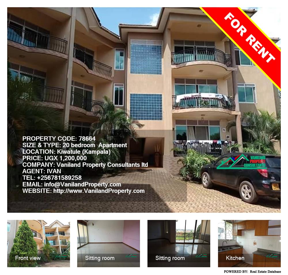 20 bedroom Apartment  for rent in Kiwaatule Kampala Uganda, code: 78664