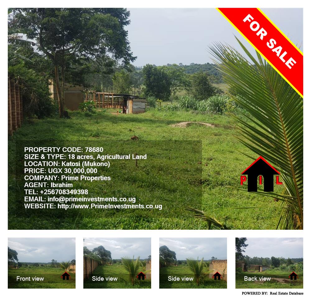 Agricultural Land  for sale in Katosi Mukono Uganda, code: 78680