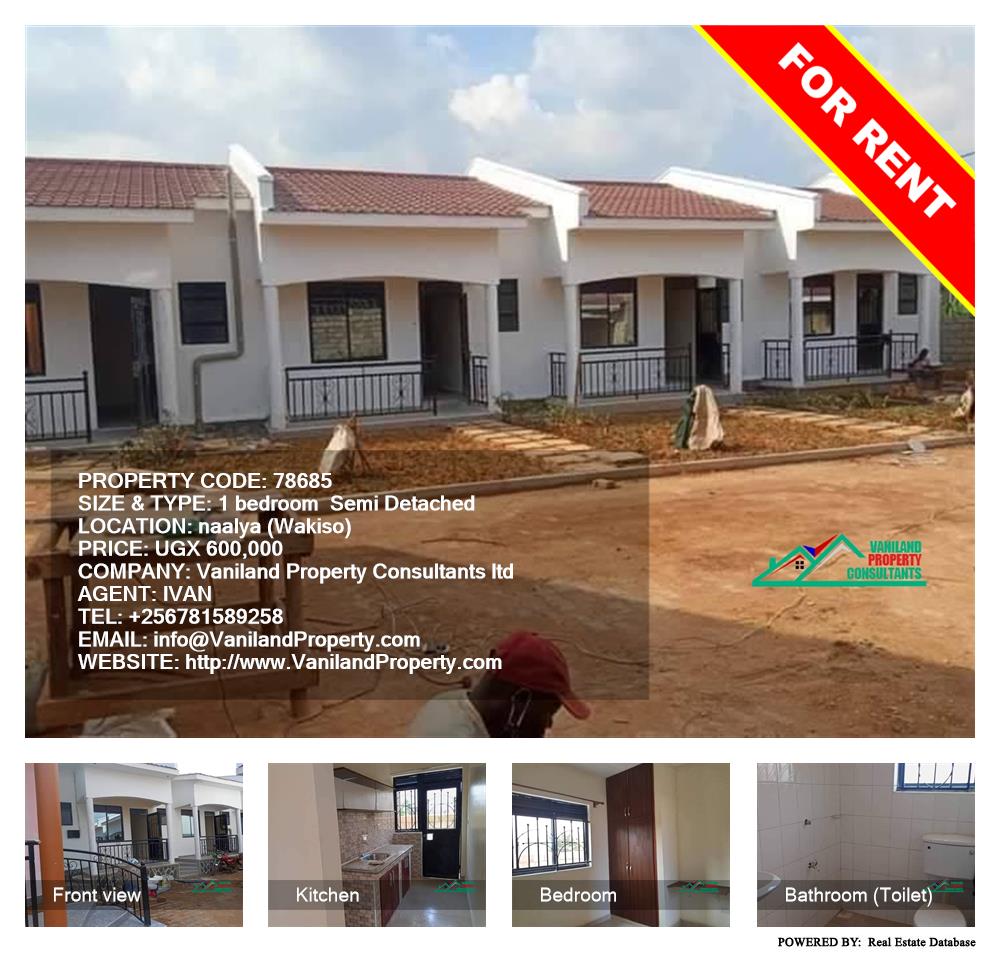 1 bedroom Semi Detached  for rent in Naalya Wakiso Uganda, code: 78685