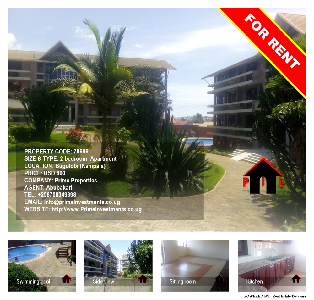 2 bedroom Apartment  for rent in Bugoloobi Kampala Uganda, code: 78696
