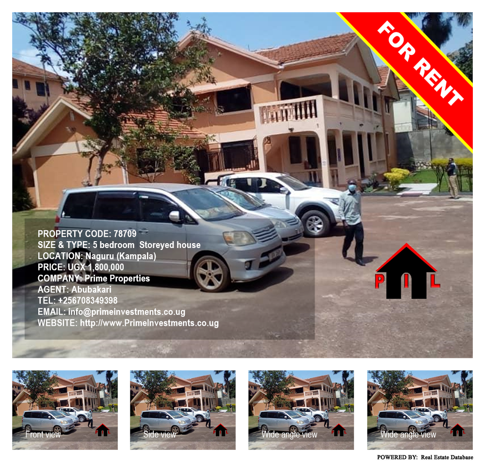 5 bedroom Storeyed house  for rent in Naguru Kampala Uganda, code: 78709