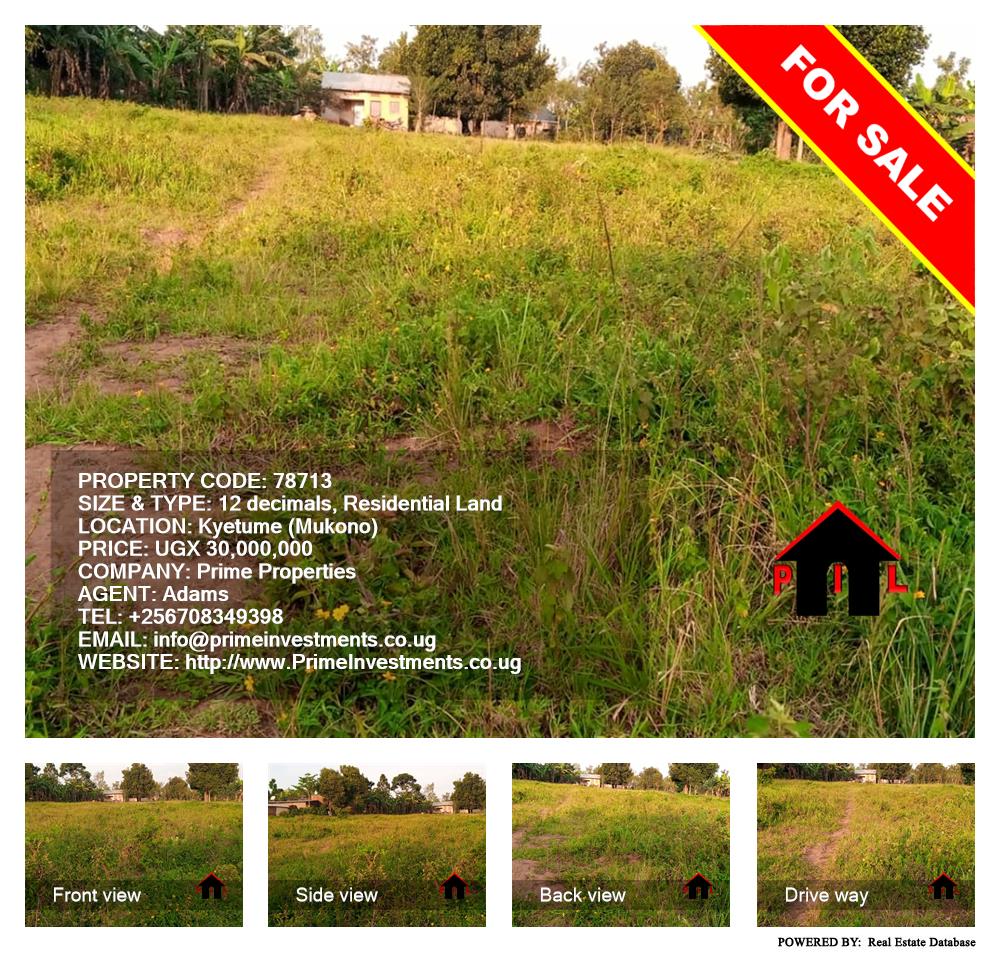 Residential Land  for sale in Kyetume Mukono Uganda, code: 78713