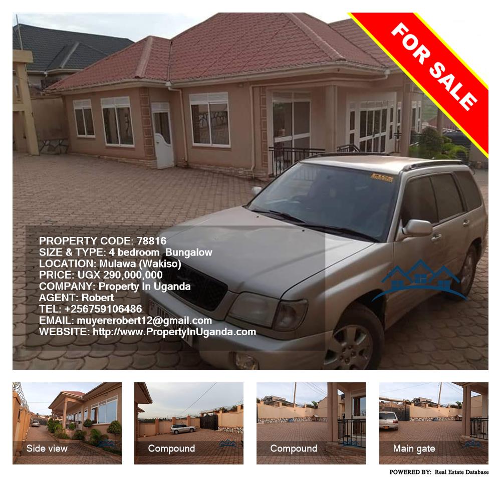 4 bedroom Bungalow  for sale in Mulawa Wakiso Uganda, code: 78816