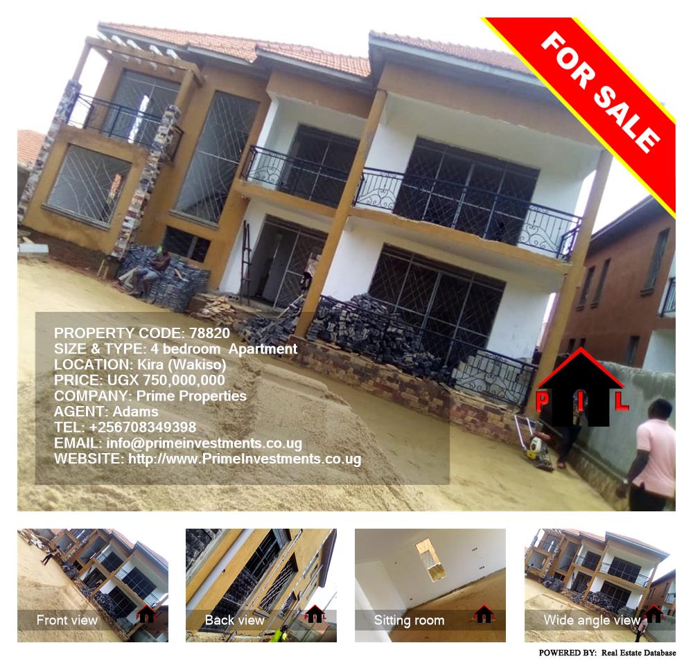 4 bedroom Apartment  for sale in Kira Wakiso Uganda, code: 78820