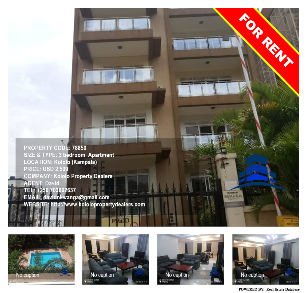 3 bedroom Apartment  for rent in Kololo Kampala Uganda, code: 78850