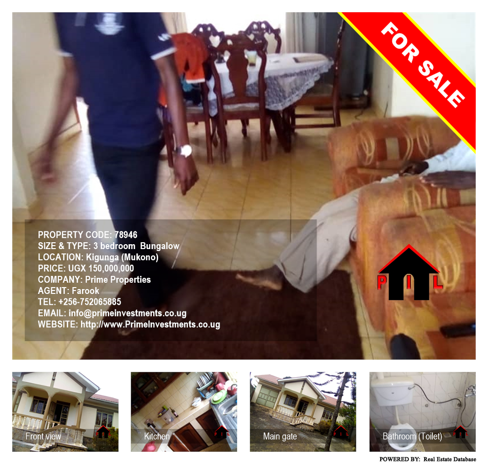 3 bedroom Bungalow  for sale in Kigunga Mukono Uganda, code: 78946