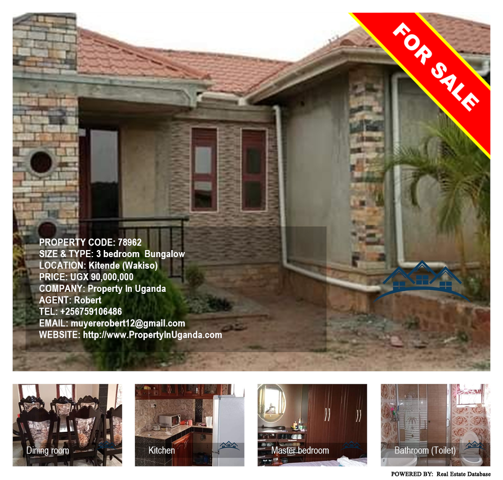 3 bedroom Bungalow  for sale in Kitende Wakiso Uganda, code: 78962