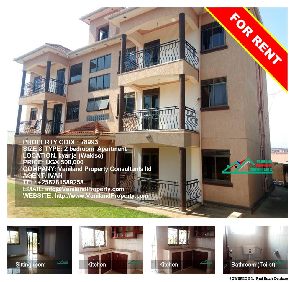 2 bedroom Apartment  for rent in Kyanja Wakiso Uganda, code: 78993