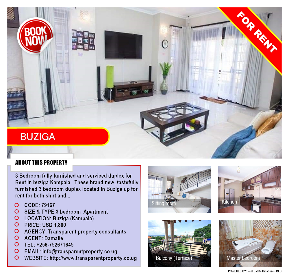 3 bedroom Apartment  for rent in Buziga Kampala Uganda, code: 79167