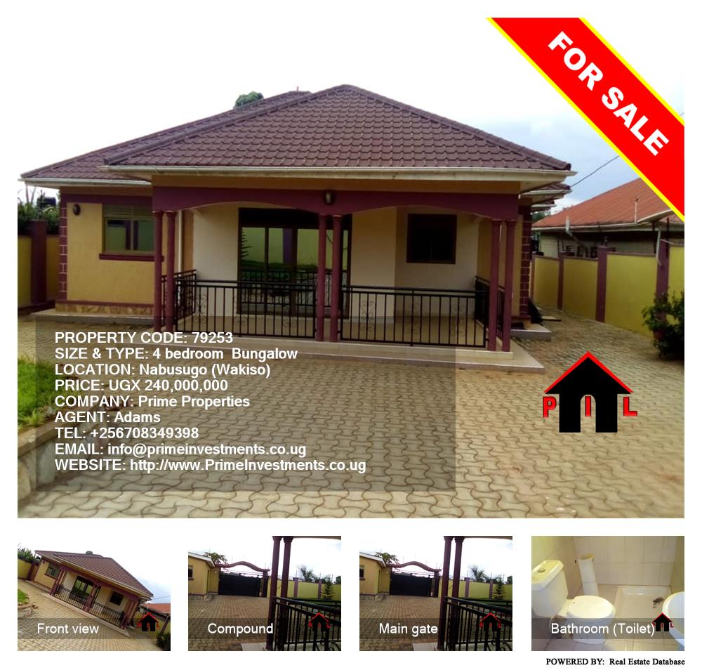 4 bedroom Bungalow  for sale in Nabusugo Wakiso Uganda, code: 79253