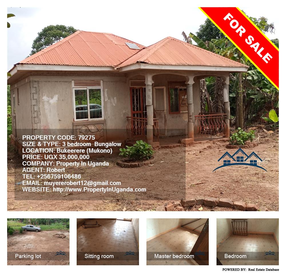 3 bedroom Bungalow  for sale in Bukeelele Mukono Uganda, code: 79275