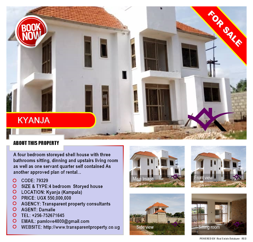 4 bedroom Storeyed house  for sale in Kyanja Kampala Uganda, code: 79329