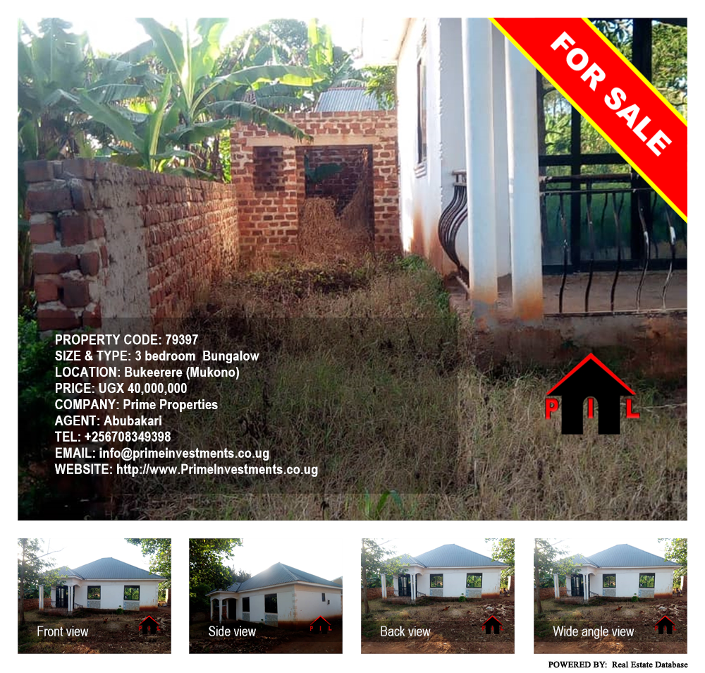 3 bedroom Bungalow  for sale in Bukeelele Mukono Uganda, code: 79397