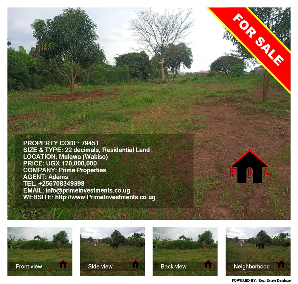 Residential Land  for sale in Mulawa Wakiso Uganda, code: 79451