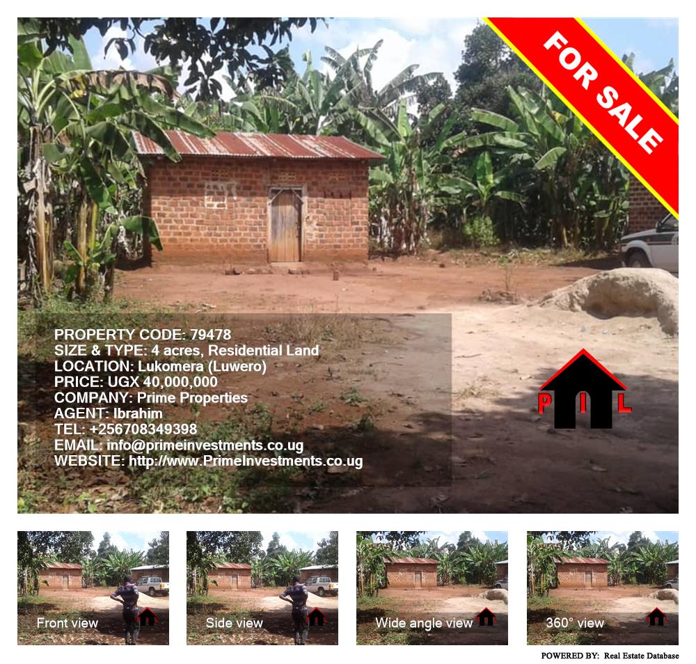 Residential Land  for sale in Lukomera Luweero Uganda, code: 79478