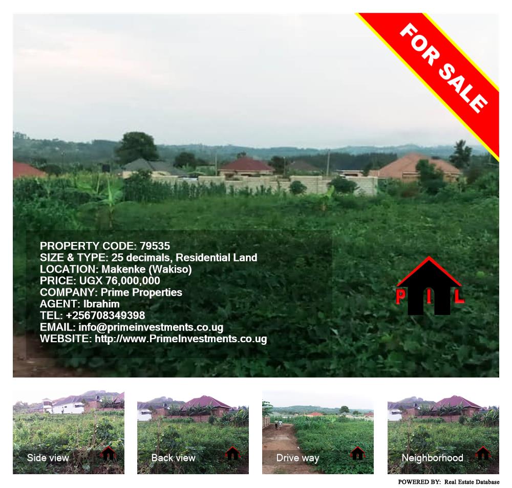 Residential Land  for sale in Makenke Wakiso Uganda, code: 79535