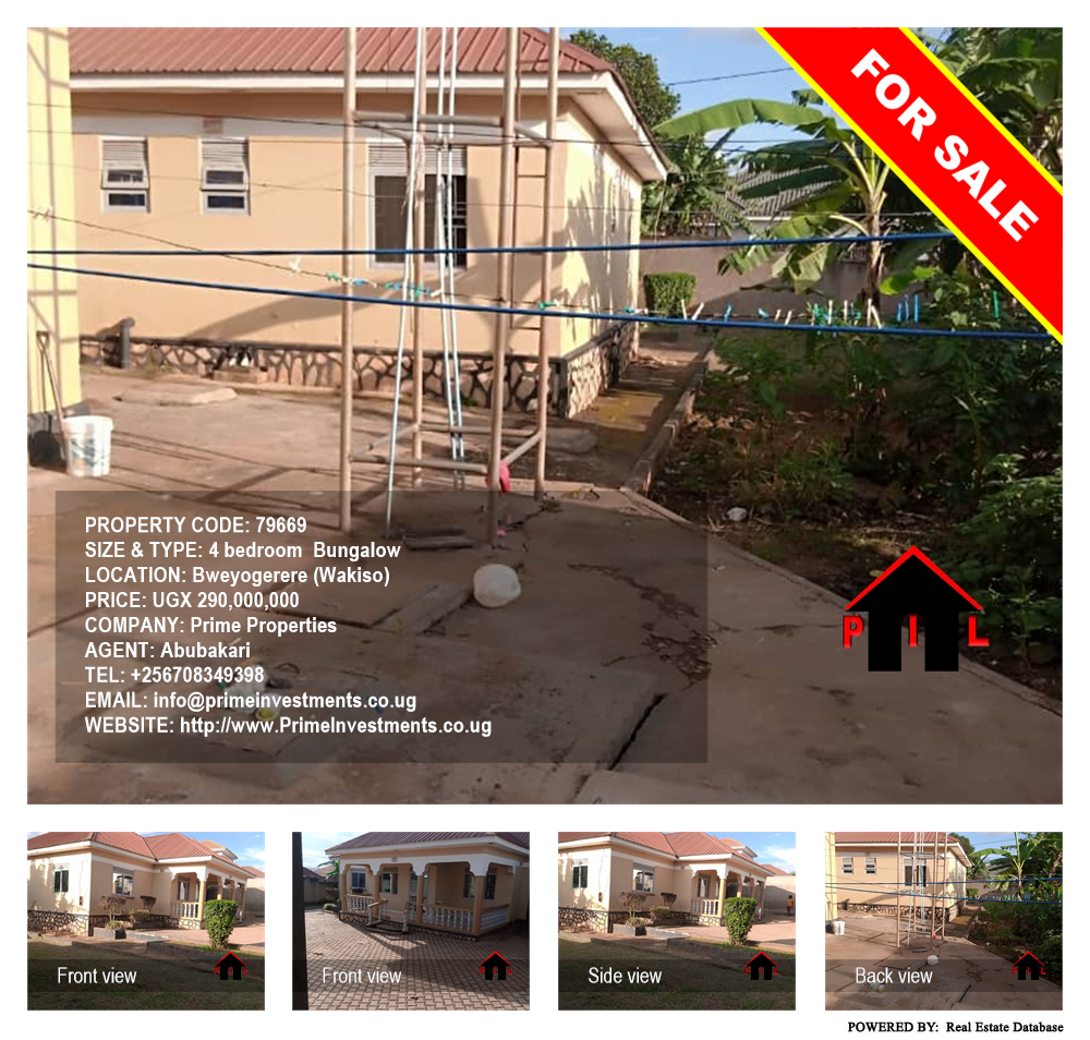 4 bedroom Bungalow  for sale in Bweyogerere Wakiso Uganda, code: 79669