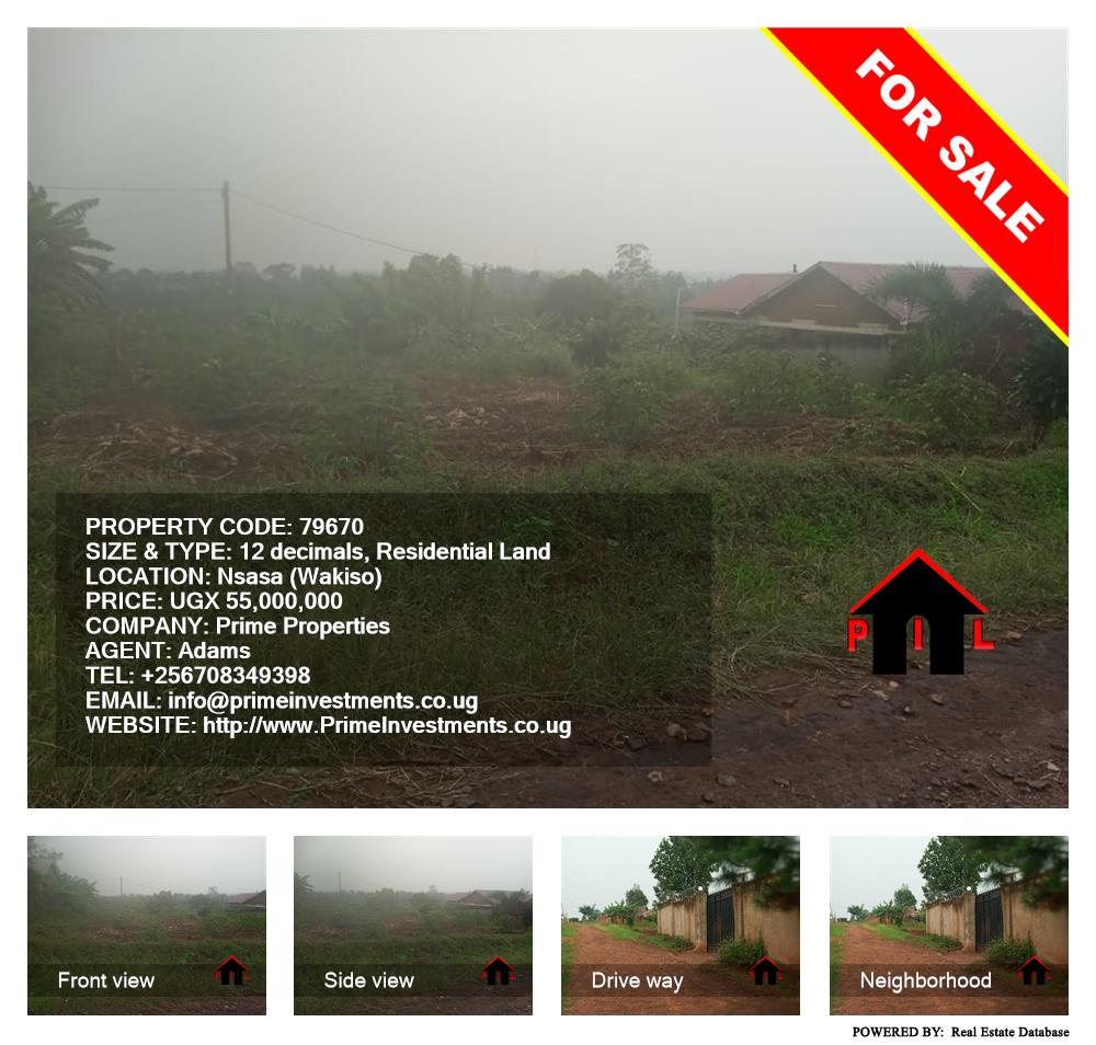 Residential Land  for sale in Nsasa Wakiso Uganda, code: 79670